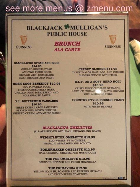 Blackjack mulligans secaucus menu